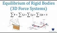 Equilibrium of Rigid Bodies 3D force Systems | Mechanics Statics | (solved examples)