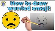 How to draw WORRIED EMOJI! *step by step*