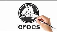 How to draw crocs logo / DRAW LOGO STEP BY STEP