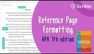 APA 7th Edition: Formatting the APA Reference Page | Scribbr 🎓