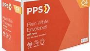 PPS Plainface C4 White Envelopes 250 Pack