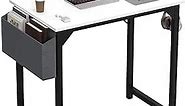 DUMOS 32 Inch Office Small Computer Desk Modern Simple Style Writing Study Work Table for Home Bedroom - White