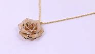 Heart-shaped rose pendant necklace
