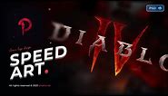 [DOWNLOAD PSD] Creating MMORPG Game Logo Diablo 4 in PHOTOSHOP ● Speed Art
