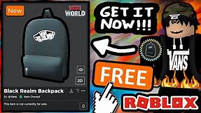 FREE ACCESSORY! HOW TO GET Black Realm Backpack! VANS WORLD EVENT! (ROBLOX)