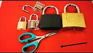 HOW TO OPEN A PADLOCK WITH SMALL SCISSORS...VERY EASY...