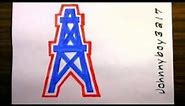 How to Draw the Tennessee Titans Logo Easy 🏈 NFL Throwback Houston Oilers Oil Tower Alternate #viral