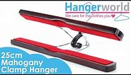 HANGERWORLD - Wooden Clamp Trouser Hanger - Mahogany - 25cm