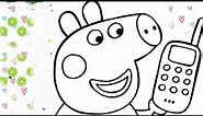 Draw and Color Peppa Pig Talking on the Phone 🐷📞 Drawings for Kids