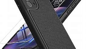 JXVM for Motorola Moto Edge 2022 Case: Moto Edge 2022 5G UW Dual Layer Case | Shockproof Protective Cell Phone Cover with Hybrid Sturdy Textured Shell - Drop Proof Protection - 6.6 inches (Black)
