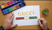 How to draw Gucci logo - Come disegnare il logo di Gucci - DIY Gucci logo