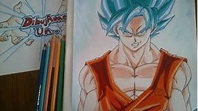 Como dibujar a Goku SSJ "dios" Azul paso a paso, How to draw Goku SS "God" blue step by step