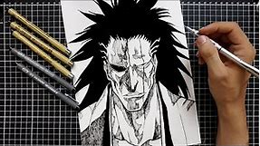 How to Draw Zaraki Kenpachi | Manga Bleach | Easy Tutorial Drawing