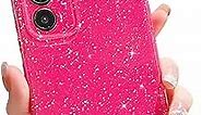 MINSCOSE Compatible with Samsung Galaxy A54 5G Neon Case,Cute Neon Bling Glitter Thin Slim Shockproof TPU Sparkly Cover for Women Girl for Galaxy A54 6.4 INCH-Hot Pink