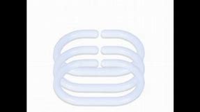 Shower Curtain Rings,(12pcs with Plastic Box) (White)