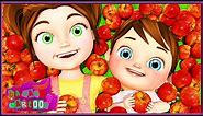 5 Red Apples | Baby Songs for Kids | Nursery Rhymes & Kids Songs Banana cartoon learning corner