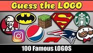 Guess the logo in 3 seconds..! | 100 famous logos | Logo quiz