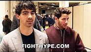 NICK JONAS AND BROTHER SECONDS AFTER CANELO DESTROYED ROCKY FIELDING IN 3