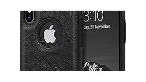 USLOGAN Vegan Leather Phone Case for iPhone X & iPhone Xs Luxury Elegant Vintage Slim Phone Cover 5.8 inch (Black)