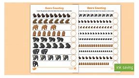 Bear Themed Counting Worksheet