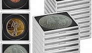 Coin Snap Holders, 20 Pieces Silver Dollar Coin Holder, Coin Capsule Storage Box with 5 Size (20/25/30/35/40 mm) Adjustable Gaskets, Coins Collection Supplies for Collectors-Black