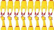 Sratte 16 Pack Screaming Chicken Toys Bulk Squeaky Rubber Chicken Large Squeaking Chicken Toy Squeeze Chicken Noisemaker Dog Squeak Durable Toys for Pet Chew Gifts Prank Novelty Toy(Yellow, 15 Inch)