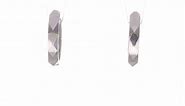 Solid 14k White Gold Diamond-cut Hoop Huggie Earrings 14mm