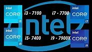 Intel i3-7100 vs i5-7400 vs i7-7700 vs i9-7900X 7th Gen Desktop Processor l Spec Comparison