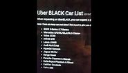Uber Black car list
