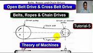 Open Belt Drive and Cross Belt Drive - Belts, Ropes and Chain Drives - Theory of Machines