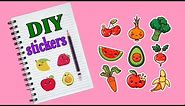 How to Make Kawaii fruits Stickers/DIY Stickers /Handmade Stickers/Homemade Stickers