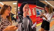 Drawing realistic portraits of strangers on the subway - Best Surprise Reactions