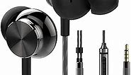 Betron BS10 Earphones Wired Headphones in Ear Noise Isolating Earbuds with Microphone and Volume Control Powerful Bass Driven Sound, 12mm Large Drivers, Ergonomic Design
