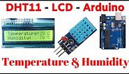 DHT11 Temperature and Humidity Sensor Module Arduino Code with LCD