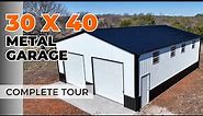 30x40 Steel Metal Building |1200 sq. ft Metal Garage Tour | WolfSteel Buildings