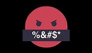 Premium stock video - Animated cursing emoji angry emoticon black screen 4k