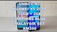 Unboxing Huawei Y5 2019 Sapphire Blue 32GB Malaysia Set Rm399