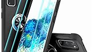 YmhxcY S20 Case Galaxy S20 Case Samsung S20 Cases with 3D Curved Screen Protector[2 PCS], Phone Case with 360°Rotation Ring Stable Kickstand Samsung Galaxy S20-YX Black