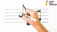 How To Draw Musical Notes Step By Step 🎶 Musical Notes Drawing Easy