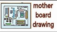 How to Draw Computer Motherboard | Computer Motherboard Drawing | Computer Parts Drawing