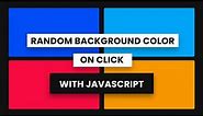 Random Background Color On Click With Javascript