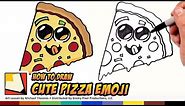 How to Draw Cute Food - Pizza Emoji - Draw Cartoon Pizza Step by Step for Beginners | BP