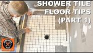 How to Tile a Shower Floor (Part 1: Layout for 2x2 Tiles)