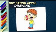 Guy Eating Apple Drawing | How To Draw Guy Eating Apple | Drawing Videos | #CreativeTouch