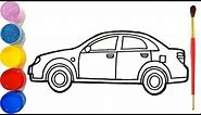 How to Draw a Car for Kids - Car Drawing for Kids - Car Coloring for Children