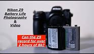 Nikon Z9 Battery Life Test. Stills & Video (8K & 4K ProRes)