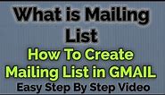 How to Create Mailing list in GMAIL