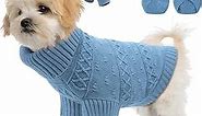EMUST Cat Sweater, Cute Extra Small Dog Sweater with Sleeve for Fall, Warm Puppy Sweaters for Small Dogs for Indoor & Outdoor Activities, Blue XS