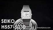 Seiko H557-5030 Vintage Analog/Digital Chronograph Alarm Quartz Watch White