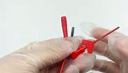 2PCS SMD IC Test Hook Clip Test Probe Internal Spring Silicone Cable 26AWG with 2mm Socket for Multimeter